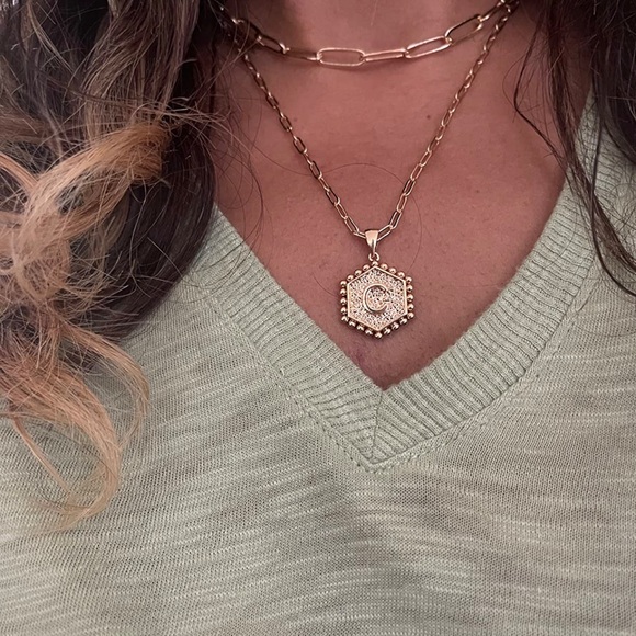 Gold Monogram Stacking Necklace - Picture 5 of 5